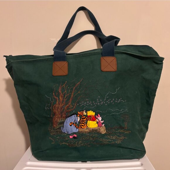 Vintage Rare Winnie the Pooh Green Tote - Picture 1 of 6